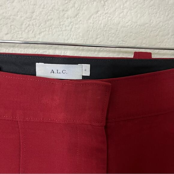 ALC Lawrence Burgundy Wide Leg Trouser Pants Womens Size 4 - Picture 4 of 7